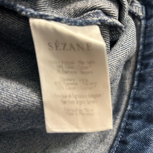 Sezane Rome Blue Jean Shorts with Belt - Picture 11 of 13